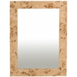 Maklaine Mid-Century Modern Natural Glass Ash Burl Wood Mirror