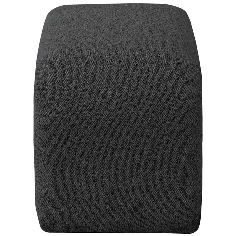 Maklaine Modern / Contemporary Rich Black Boucle Fabric Bench