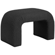 Maklaine Modern / Contemporary Rich Black Boucle Fabric Bench