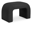 Maklaine Modern / Contemporary Rich Black Boucle Fabric Bench