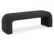 Maklaine Modern / Contemporary Rich Black Boucle Fabric Bench