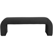 Maklaine Modern / Contemporary Rich Black Boucle Fabric Bench