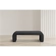 Maklaine Modern / Contemporary Rich Black Boucle Fabric Bench