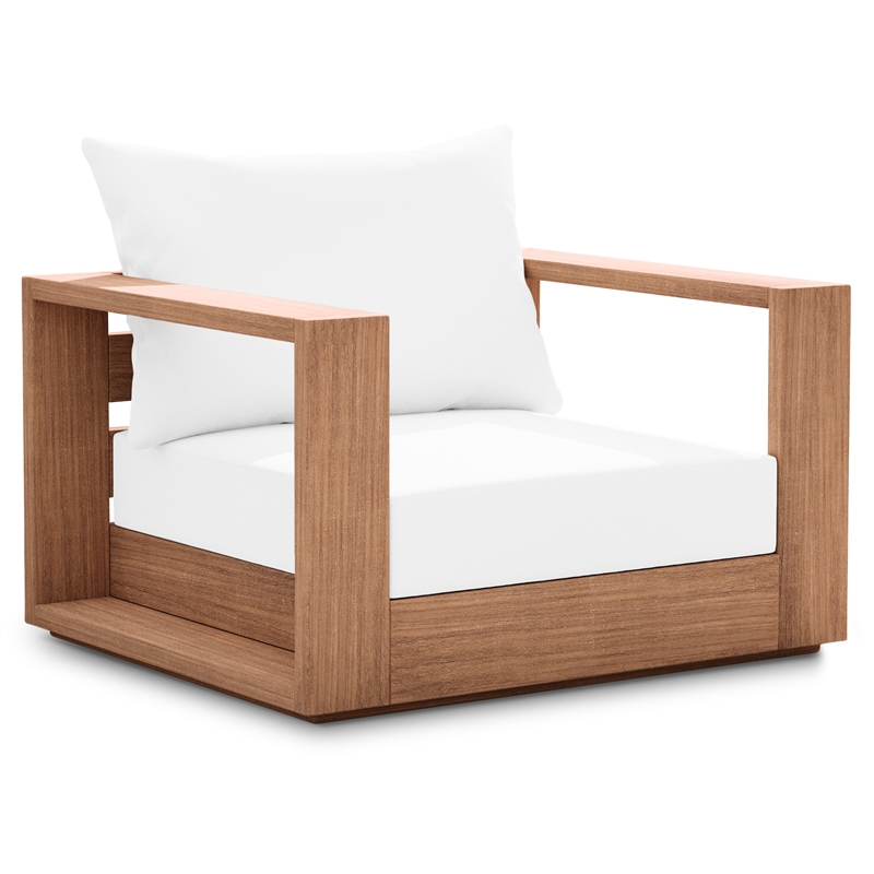 Maklaine Contemporary Off White Water Resisting Outdoor Chair