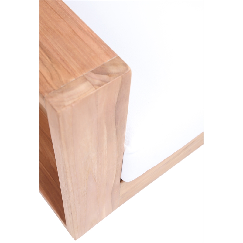 Maklaine Contemporary Off White Water Resisting Outdoor Chair