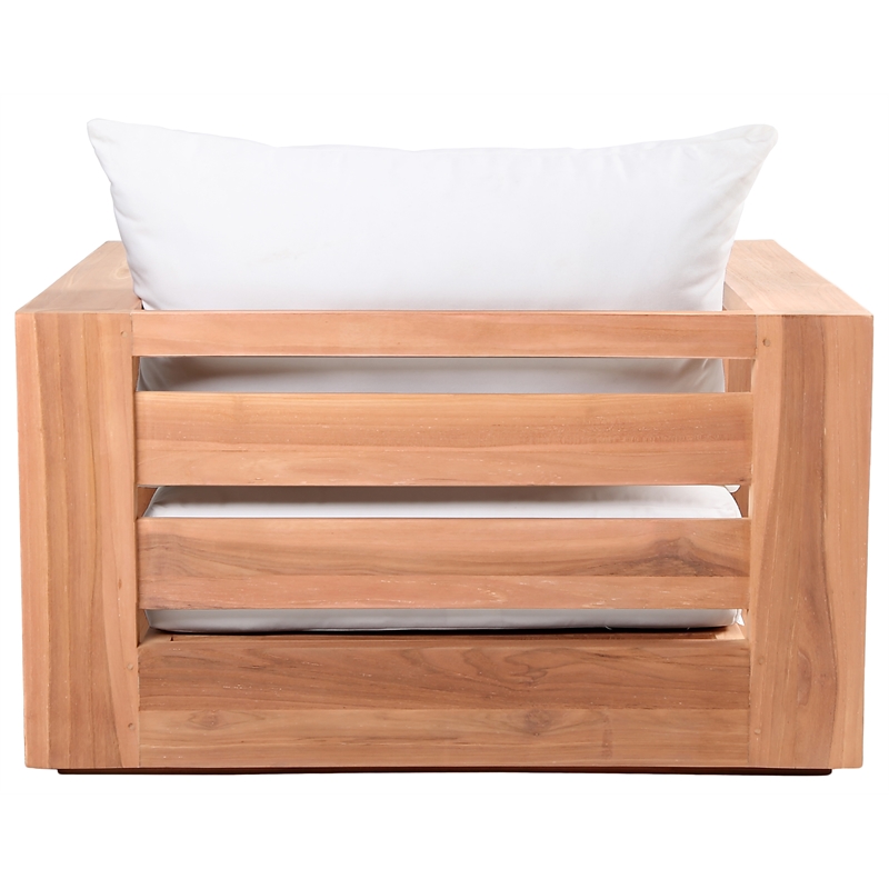 Maklaine Contemporary Off White Water Resisting Outdoor Chair