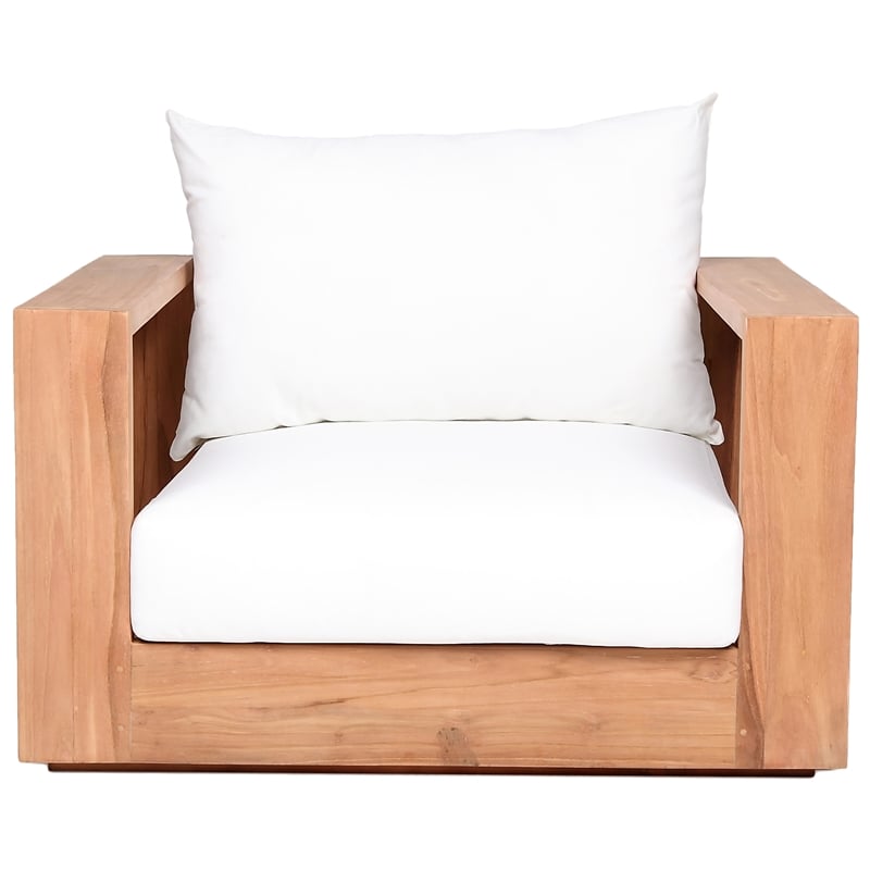 Maklaine Contemporary Off White Water Resisting Outdoor Chair