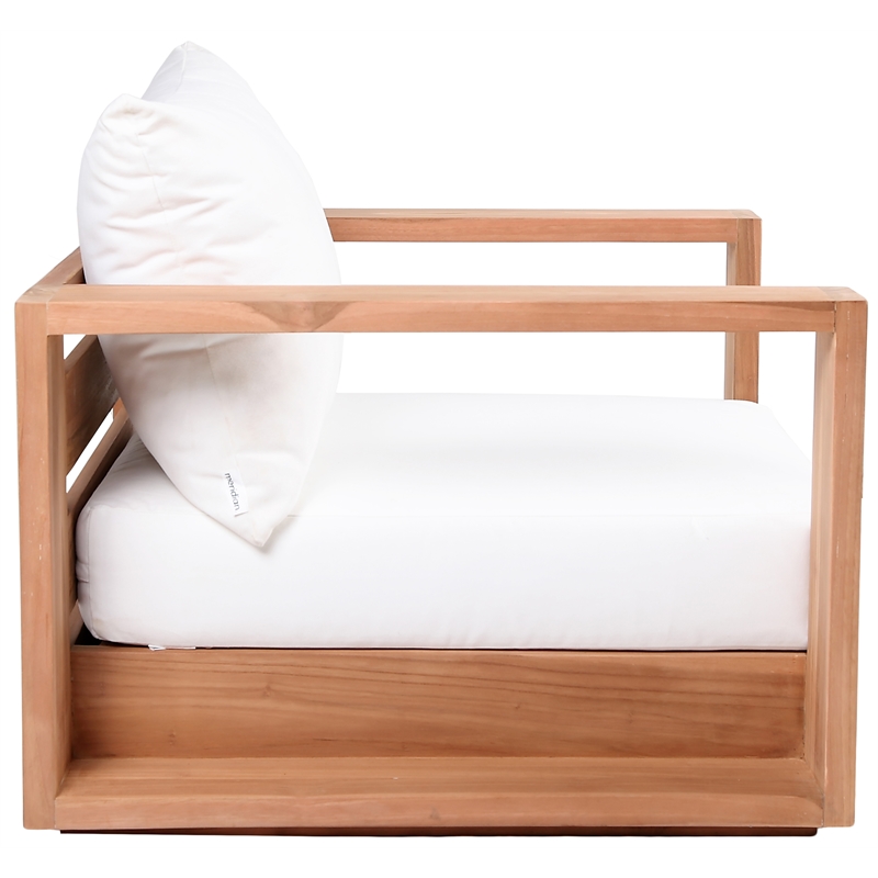 Maklaine Contemporary Off White Water Resisting Outdoor Chair