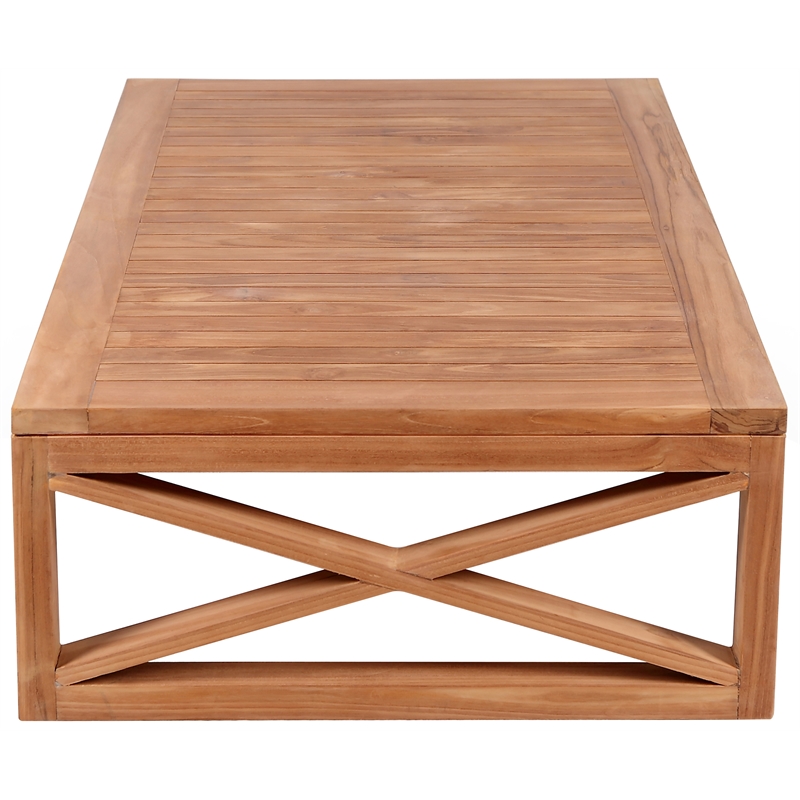Maklaine Modern / Contemporary Natural Teak Outdoor Coffee Table