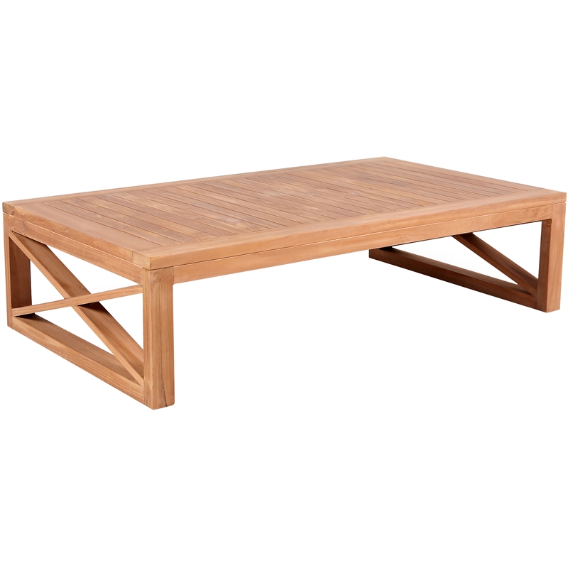 Maklaine Modern / Contemporary Natural Teak Outdoor Coffee Table