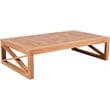 Maklaine Modern / Contemporary Natural Teak Outdoor Coffee Table