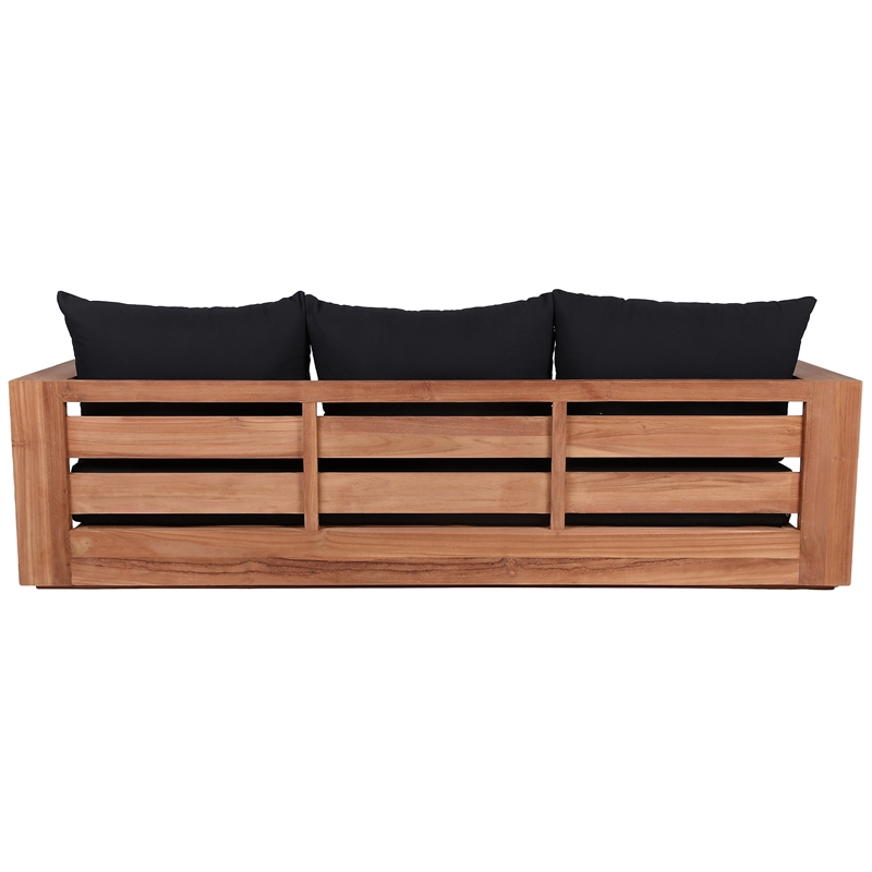 Maklaine Modern / Contemporary Black Water Resisting Outdoor Sofa