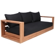 Maklaine Modern / Contemporary Black Water Resisting Outdoor Sofa