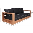 Maklaine Modern / Contemporary Black Water Resisting Outdoor Sofa