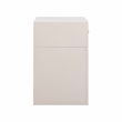 Maklaine Transitional Cream & Woven Rattan Accents Nightstand