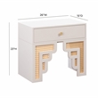 Maklaine Transitional Cream & Woven Rattan Accents Nightstand
