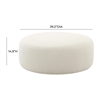 Maklaine Modern / Contemporary Cream Finish Boucle Fabric Ottoman