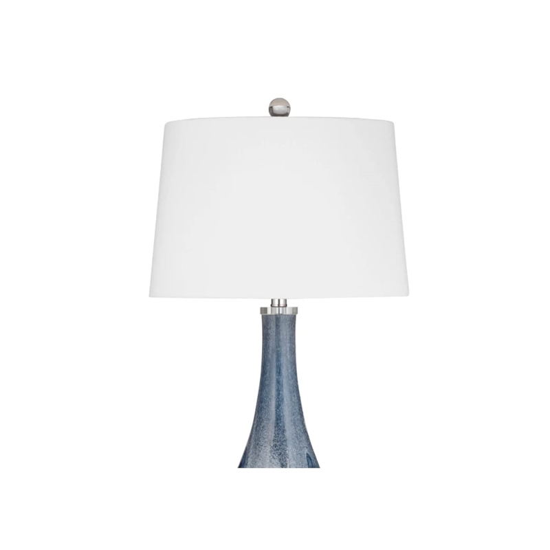 Maklaine Modern / Contemporary Table Lamp in Blue Finish Art Glass