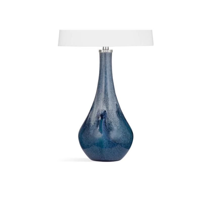 Maklaine Modern / Contemporary Table Lamp in Blue Finish Art Glass