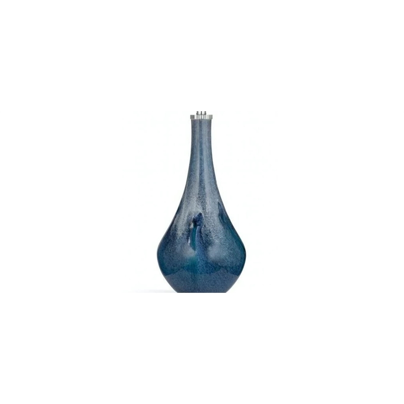 Maklaine Modern / Contemporary Table Lamp in Blue Finish Art Glass