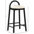 Maklaine Mid-Century Soft Cream Finish Vegan Faux Leather Stool