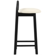Maklaine Mid-Century Soft Cream Finish Vegan Faux Leather Stool