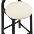 Maklaine Mid-Century Soft Cream Finish Vegan Faux Leather Stool