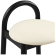 Maklaine Mid-Century Soft Cream Finish Vegan Faux Leather Stool