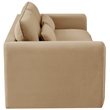 Maklaine Modern / Contemporary Soft Camel Velvet Fabric Sofa