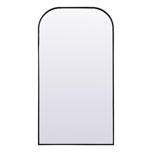 Maklaine Arch Modern MDF Wood/Iron Full Length Mirror in Black