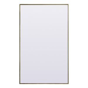 Maklaine 36x60&quot Rectangle Wood/Iron Full Length Mirror in Brass