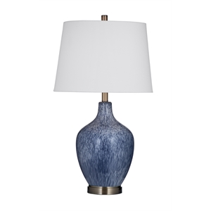 Maklaine Modern / Contemporary Table Lamp in Reactive Blue Ceramic