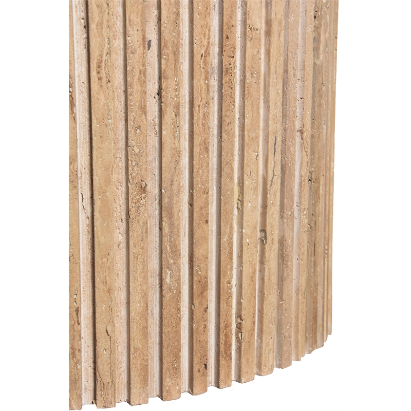 Maklaine Modern / Contemporary Beige Travertine Stone Coffee Table