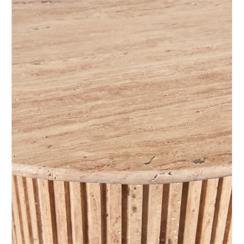 Maklaine Modern / Contemporary Beige Travertine Stone Coffee Table