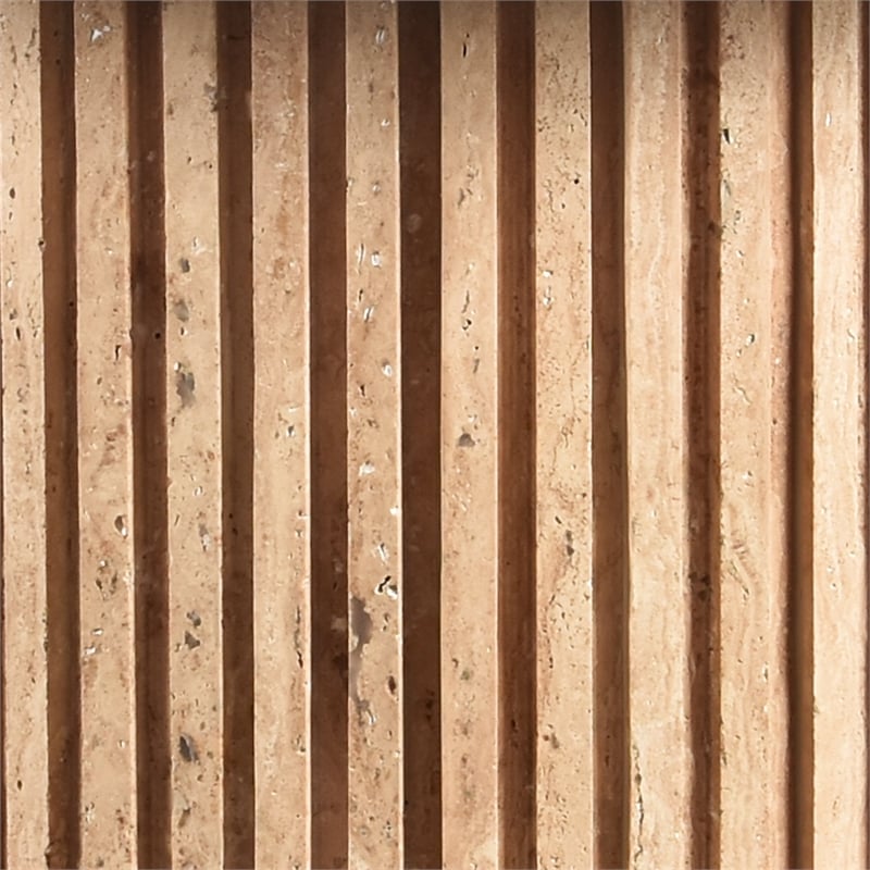 Maklaine Modern / Contemporary Beige Travertine Stone Coffee Table