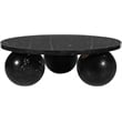 Maklaine Modern / Contemporary Black Finish Marble Coffee Table
