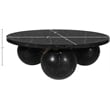 Maklaine Modern / Contemporary Black Finish Marble Coffee Table