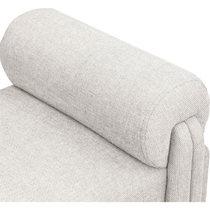 Maklaine Modern / Contemporary Soft Beige Polyester Fabric Bench