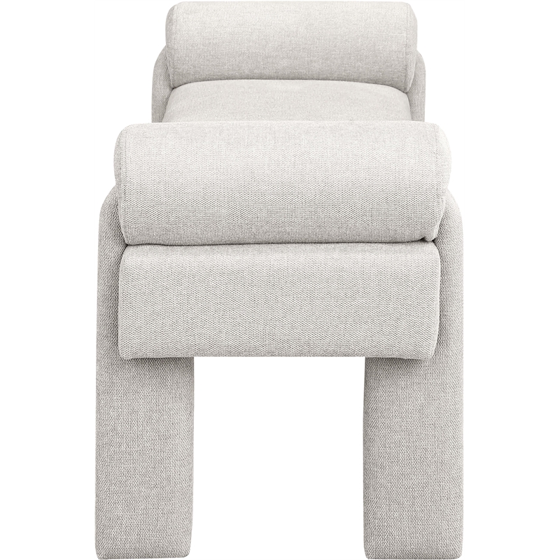 Maklaine Modern / Contemporary Soft Beige Polyester Fabric Bench