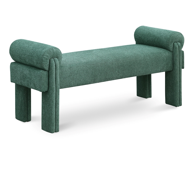 Maklaine Modern / Contemporary Soft Green Polyester Fabric Bench