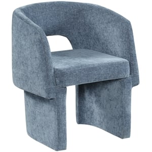 Maklaine Light Blue Chenille Fabric Dining Chair / Accent Chair