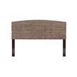 Maklaine Contemporary Coastal Rattan/Wood King Headboard in Gray
