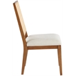 Maklaine Cream Linen Textured Fabric Dining Chair (Set of 2)