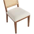 Maklaine Cream Linen Textured Fabric Dining Chair (Set of 2)