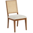 Maklaine Cream Linen Textured Fabric Dining Chair (Set of 2)