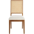Maklaine Cream Linen Textured Fabric Dining Chair (Set of 2)