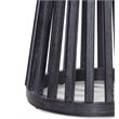 Maklaine Round Contemporary Glass and Wood Dining Table in Black