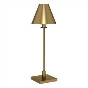 Maklaine Modern / Contemporary 9&quot Brass Finish Metal Table Lamp