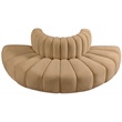 Maklaine Modern / Contemporary Camel Velvet Modular Sectional