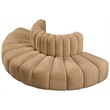 Maklaine Modern / Contemporary Camel Velvet Modular Sectional